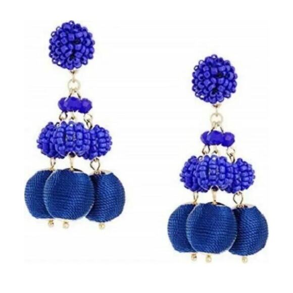 NEW Lilly Pulitzer SALSA COPA Clip On Statement EARRINGS Bright
Navy Beaded Gold - Picture 2 of 12